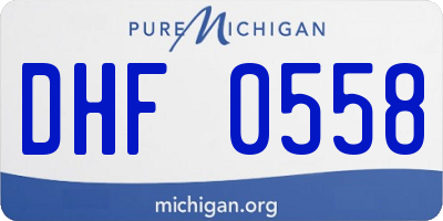 MI license plate DHF0558