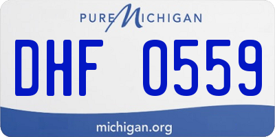 MI license plate DHF0559