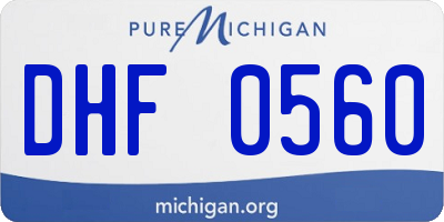 MI license plate DHF0560