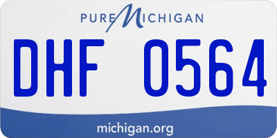 MI license plate DHF0564