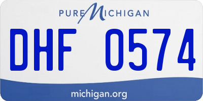 MI license plate DHF0574