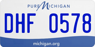 MI license plate DHF0578