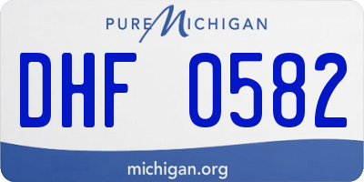 MI license plate DHF0582