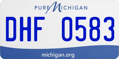 MI license plate DHF0583