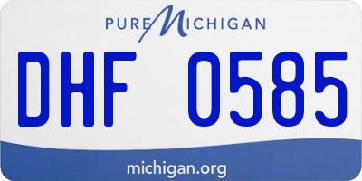 MI license plate DHF0585