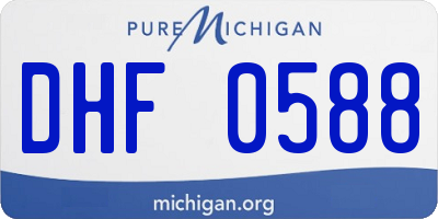 MI license plate DHF0588