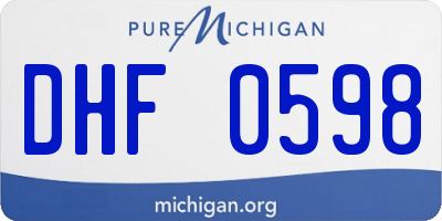 MI license plate DHF0598