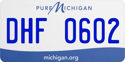 MI license plate DHF0602