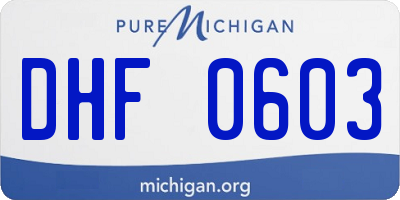 MI license plate DHF0603