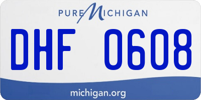 MI license plate DHF0608