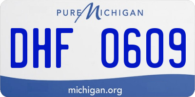 MI license plate DHF0609