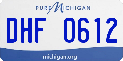 MI license plate DHF0612