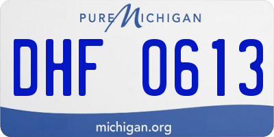 MI license plate DHF0613