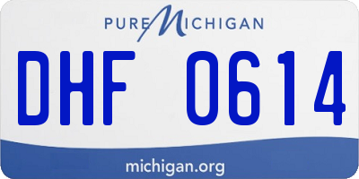 MI license plate DHF0614