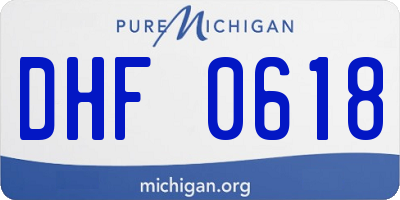 MI license plate DHF0618