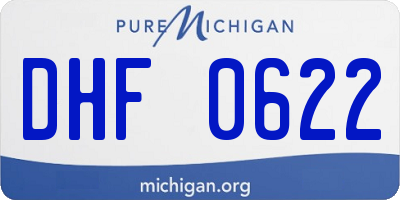 MI license plate DHF0622