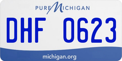 MI license plate DHF0623