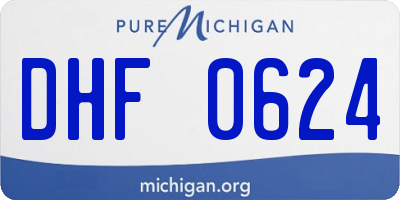 MI license plate DHF0624