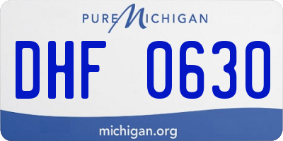 MI license plate DHF0630