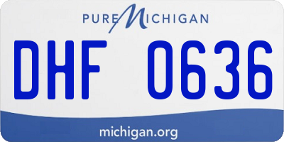 MI license plate DHF0636