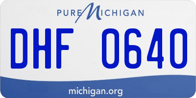 MI license plate DHF0640
