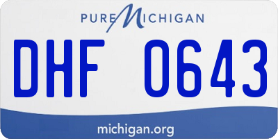 MI license plate DHF0643
