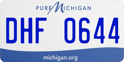 MI license plate DHF0644