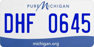 MI license plate DHF0645