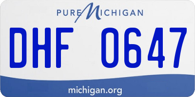 MI license plate DHF0647