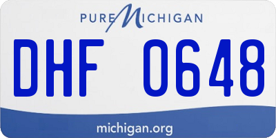MI license plate DHF0648