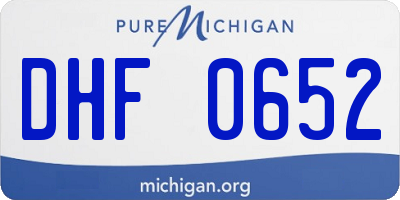 MI license plate DHF0652