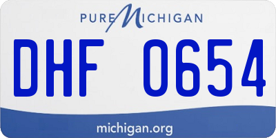MI license plate DHF0654