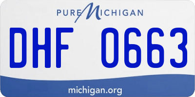 MI license plate DHF0663