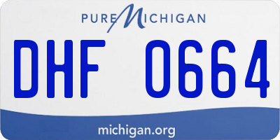 MI license plate DHF0664