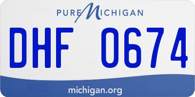 MI license plate DHF0674