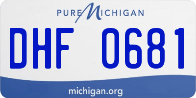 MI license plate DHF0681