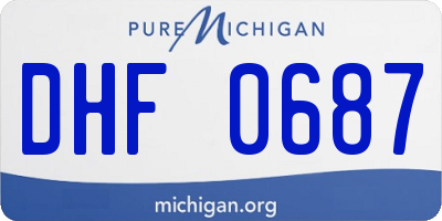 MI license plate DHF0687