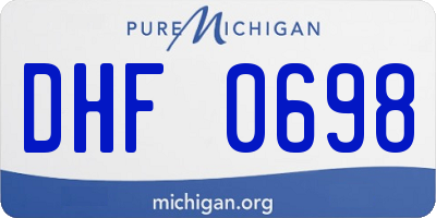 MI license plate DHF0698