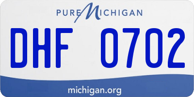MI license plate DHF0702