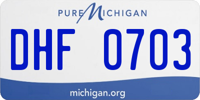 MI license plate DHF0703