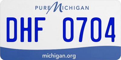 MI license plate DHF0704
