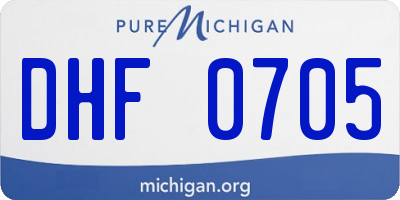 MI license plate DHF0705
