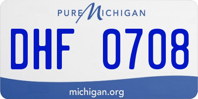 MI license plate DHF0708