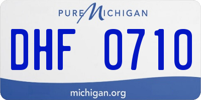 MI license plate DHF0710