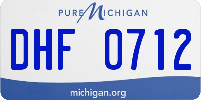MI license plate DHF0712