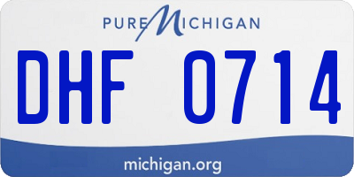 MI license plate DHF0714