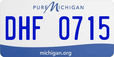 MI license plate DHF0715