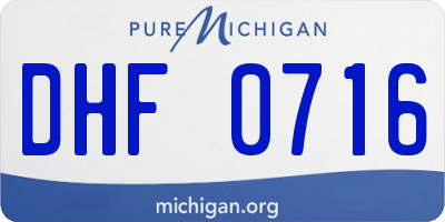 MI license plate DHF0716
