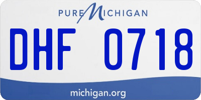 MI license plate DHF0718