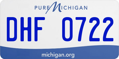 MI license plate DHF0722
